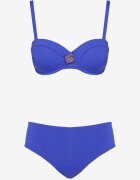 swest Chiloți de bikini tip slip și Sutien Albaștri cu Ornament geometric Kinavia