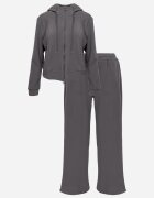 swest Compleu de trening polar cu hanorac cu fermoar și pantaloni largi Dorothisa Gri deschis