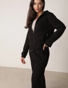 swest Compleu de trening polar cu hanorac cu fermoar și pantaloni largi Dorothisa Negru