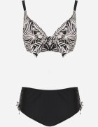 swest Costum de baie bikini Negru cu bej
