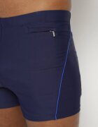 swest Costum de baie bleu-marin cu Benzi Decorative și Buzunar Firalise