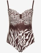 swest Costum de baie Maro Întreg cu imprimeu animal Linoselle