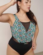 swest Costum de baie Negru cu verde