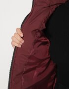 swest Geacă Clasică Bordeaux cu cusături matlasate și glugă cu blană Raffisa