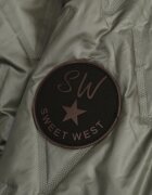swest Geacă de tranziție cu matlasat geometric și glugă Zanthea Verde închis