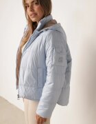 swest Geacă de tranziție matlasată cu cusături și glugă Minelina Albastru deschis
