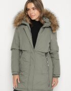 swest Geacă Parka Verde Casual cu Glugă cu Blană Nallorea
