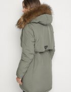 swest Geacă Parka Verde Casual cu Glugă cu Blană Nallorea