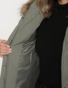 swest Geacă Parka Verde Casual cu Glugă cu Blană Nallorea