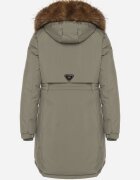 swest Geacă Parka Verde Casual cu Glugă cu Blană Nallorea