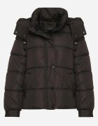 swest Geacă Puffer Neagră Stil Oversize cu Glugă și Aplicație Azirva