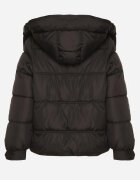 swest Geacă Puffer Neagră Stil Oversize cu Glugă și Aplicație Azirva