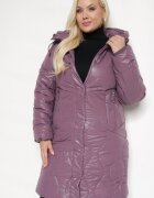 swest Geacă Violet închis cu Glugă Decorată cu Cusături cu Manșete și Tiv Elastic Ittasia