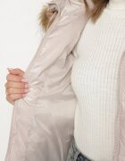 swest Jachetă Matlasată Bej cu glugă cu blană detașabilă Galiara