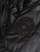 swest Jachetă matlasată de tranziție cu fermoar cu două fețe și glugă Yakti Neagră