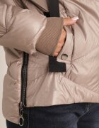 swest Jachetă matlasată de tranziție cu glugă și fermoare laterale Haddy Bej închis