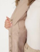 swest Jachetă Parka Casual Bej cu Glugă cu Blană Nallorea