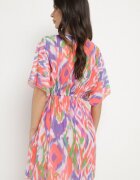 swest Kimono Portocaliu din plasă cu model abstract cu șnur Revarella