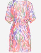 swest Kimono Portocaliu din plasă cu model abstract cu șnur Revarella