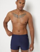 swest Pantaloni scurți de baie Albastru-marin și albastru cu Dungi Decorative și Buzunar Firalise