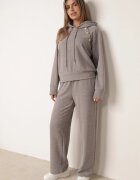 swest Set de trening cu glugă cu nasturi decorativi și pantaloni Eborissa Gri