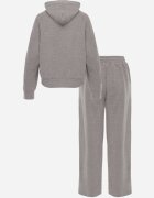 swest Set de trening cu glugă cu nasturi decorativi și pantaloni Eborissa Gri