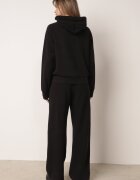 swest Set de trening cu glugă cu nasturi decorativi și pantaloni Eborissa Negru