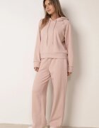swest Set de trening cu glugă cu nasturi decorativi și pantaloni Eborissa Roz