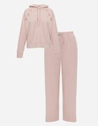 swest Set de trening cu glugă cu nasturi decorativi și pantaloni Eborissa Roz