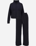 swest Set de trening cu pantaloni largi și bluză cu fermoar și guler tip tunică Aleea Bleumarin