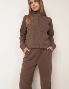 swest Set de trening cu pantaloni largi și bluză cu fermoar și guler tip tunică Aleea Maro