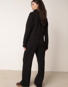 swest Set de trening cu pantaloni largi și bluză cu fermoar și guler tip tunică Aleea Negru