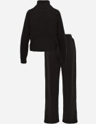 swest Set de trening cu pantaloni largi și bluză cu fermoar și guler tip tunică Aleea Negru
