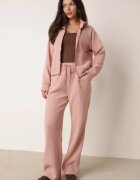 swest Set de trening cu pantaloni largi și bluză cu fermoar și guler tip tunică Aleea Roz