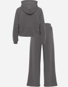 swest Set de trening din polar hanorac cu fermoar și pantaloni largi cu glugă Winalin Gri deschis