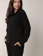 swest Set de trening din polar hanorac cu fermoar și pantaloni largi cu glugă Winalin Negru