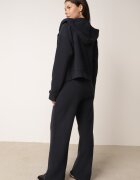 swest Set de trening din tricot rib pantaloni largi și bluză cu glugă Sinoh Bleumarin