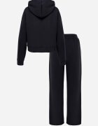 swest Set de trening din tricot rib pantaloni largi și bluză cu glugă Sinoh Bleumarin