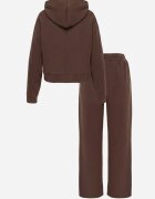 swest Set de trening din tricot rib pantaloni largi și bluză cu glugă Sinoh Maro