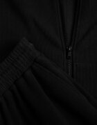 swest Set de trening din tricot rib pantaloni largi și bluză cu glugă Sinoh Negru