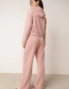 swest Set de trening din tricot rib pantaloni largi și bluză cu glugă Sinoh Roz