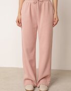 swest Set de trening din tricot rib pantaloni largi și bluză cu glugă Sinoh Roz