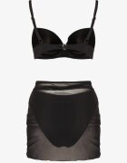 swest Sutien Bikini Negru cu Încrețituri și Chiloți Slip cu Paero Ulosora Suplimentar