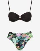 swest Sutien Bikini Negru-Verde cu Ornamente Metalice și Chiloți cu Model Abstract Ulosilla