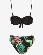 swest Sutien Bikini Negru-Verde cu Ornamente Metalice și Chiloți cu Model Abstract Ulosilla