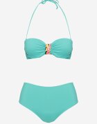 swest Sutien Bikini Verde închis cu Model Geometric Chiloți Tip Figă Ulosalia