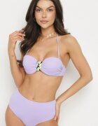 swest Sutien Bikini Violet cu Model Geometric Chiloți Tip Figă Ulosalia