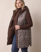 swest Vestă de tranziție cu două fețe matlasată partea cealaltă cu animal print Komona Maro