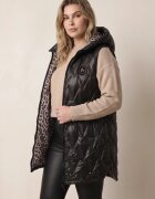 swest Vestă de tranziție cu două fețe matlasată partea cealaltă cu animal print Komona Neagră