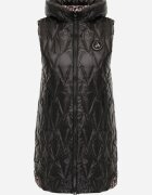 swest Vestă de tranziție cu două fețe matlasată partea cealaltă cu animal print Komona Neagră